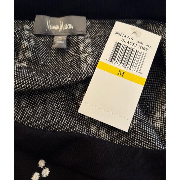 Neuman Marcus Spense Black White Knit Skirt Sz M Striped Chevron NWT RN 73163 - Picture 5 of 5